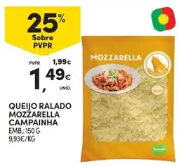 Continente queijo ralado mozzarella campainha promoção