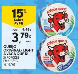 Continente queijo original/light a vaca que ri promoção