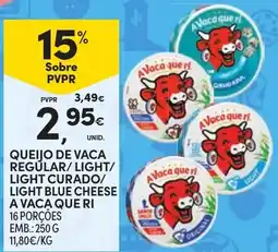 Continente Queijo de vaca regular/light/light curado/light blue cheese a vaca que ri promoção
