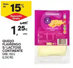 Continente Queijo flamengo s/lactose continente promoção