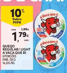 Continente queijo regular/light a vaca que ri promoção
