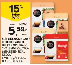 Continente Cápsulas de café dolce gusto promoção