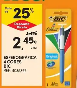 Continente esferográfica 4 cores bic promoção