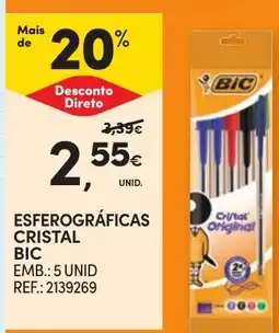 Continente esferográficas cristal bic promoção