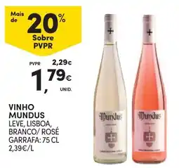 Continente vinho mundus leve, lisboa, branco/ rosé promoção