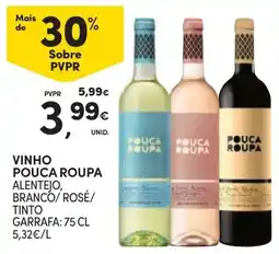 Continente vinho pouca roupa alentejo/branco/rosé/tinto promoção
