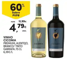 Continente vinho ciconia premium, alentejo, branco/tinto promoção