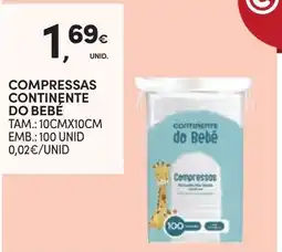Continente compressas continente do bebê promoção