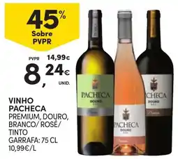 Continente vinho pacheca premium, douro, branco/rose/tinto promoção