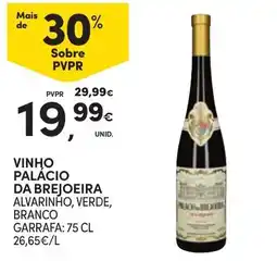 Continente vinho palácio da brejoeira alvarinho, verde, branco promoção