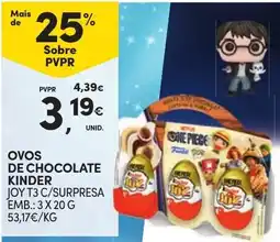 Continente ovos de chocolate kinder joy 3 c/surpresa promoção