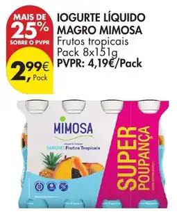 Pingo Doce Iogurte líquido mimosa promoção