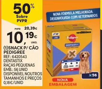 Continente Snack p/ cão pedigree dentastix raças pequenas promoção