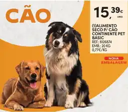 Continente Alimento seco p/ cão continente pet basic promoção