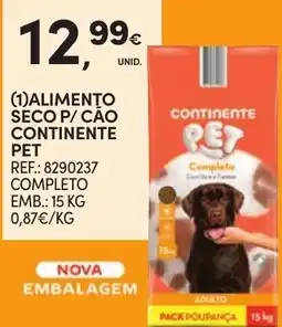 Continente alimento seco p/ cão continente pet promoção