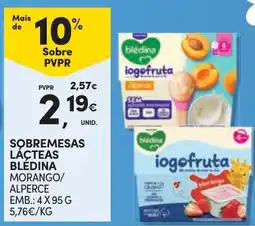 Continente sobremesas lácteas blédina morango/alperce promoção