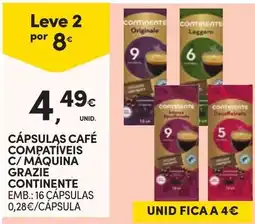 Continente Cápsulas café compatíveis c/ máquina grazie continente promoção
