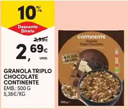Continente granola triplo chocolate continente promoção