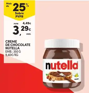 Continente Creme de chocolate nutella promoção