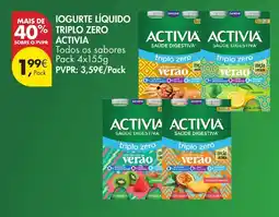 Pingo Doce Iogurte líquido triplo zero activia promoção