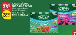 Pingo Doce Iogurte líquido activia morango e kiwi/frutos silvestres promoção