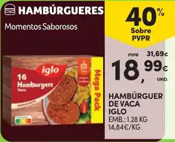 Continente Hambúrguer de vaca iglo promoção