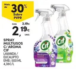 Continente spray multiusos c/ aroma cif lavanda / eucalipto promoção
