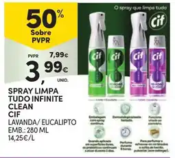 Continente spray limpa tudo infinite clean cif lavanda/eucalipto promoção