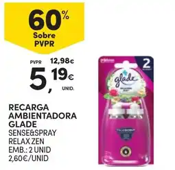 Continente recarga ambientadora glade sense&spray relax zen promoção
