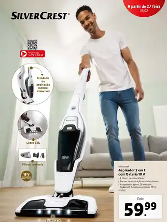 Lidl Silvercrest Aspirador 2 em 1 com Bateria 18V promoção
