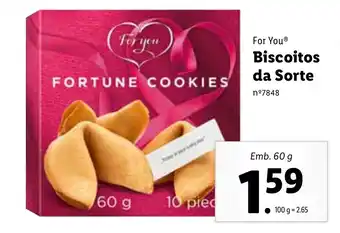 Lidl For You Biscoitos da Sorte 60g promoção
