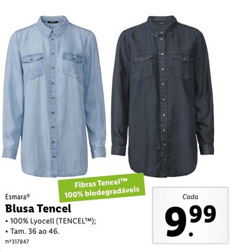 Lidl Esmara Blusa Tencel 36 ao 46 promoção