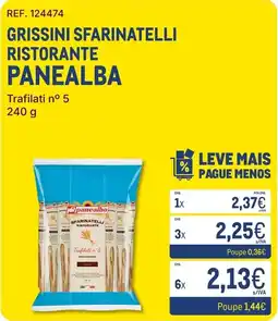 Makro Grissini sfarinatelli ristorante panealba promoção