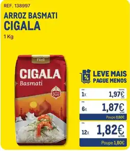Makro Arroz basmati cigala promoção