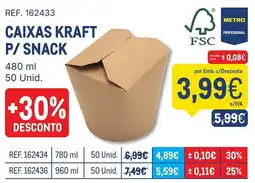 Makro Caixas kraft p/ snack metro professional promoção