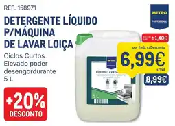 Makro detergente líquido p/máquina de lavar loiça metro professional promoção