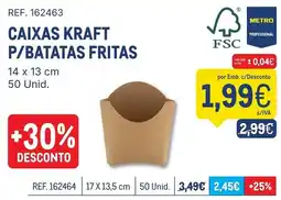 Makro Caixas kraft p/batatas fritas promoção