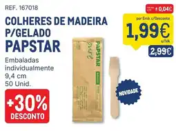 Makro colheres de madeira p/gelado papstar promoção
