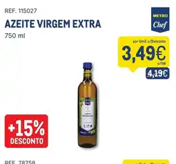 Makro Azeite virgem extra metro chef promoção
