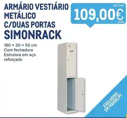Makro armário vestiário metálico c/duas portas simonrack promoção