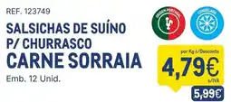 Makro Salsichas de suíno p/ churrasco carne sorraia promoção