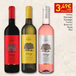 Recheio Vinho Alentejo Sossego Tinto/ Branco/ Rosé promoção