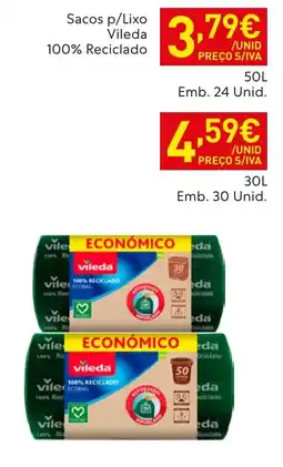 Recheio Sacos p/Lixo Vileda promoção