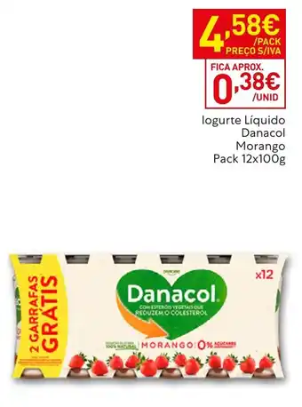 Recheio logurte líquido danacol morango promoção