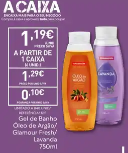 Recheio Amanhecer gel de banho óleo de argão/ glamour fresh/ lavanda promoção