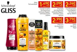 Recheio Schwarzkopf Gliss condicionador oil nutritive/ultimate repair/ultimate color promoção