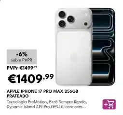 Radio Popular apple iphone 17 pro max 256gb prateado promoção