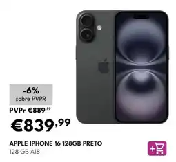 Radio Popular apple iphone 16 128gb preto promoção