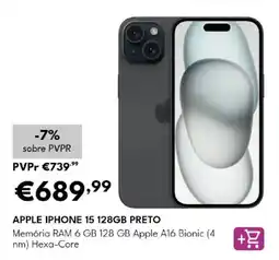 Radio Popular apple iphone 15 128gb preto promoção