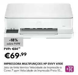 Radio Popular impressora multifunções hp envy 6110e promoção